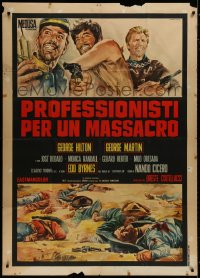 8b276 PROFESSIONALS FOR A MASSACRE Italian 1p 1967 Gasparri art of Hilton, Martin & Edd Byrnes!