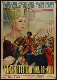 8b279 QUEEN OF THE NILE Italian 1p 1961 great Casaro art of Jeanne Crain as Nefertiti!