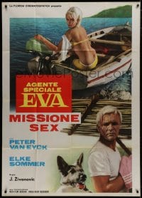 8b291 SEDUCTION BY THE SEA Italian 1p 1966 sexy Elke Sommer, Peter Van Eyck & German Shepherd!