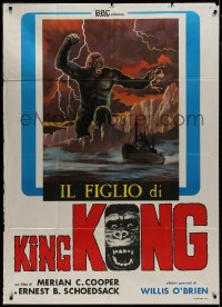 8b301 SON OF KONG Italian 1p R1976 completely different Fertino art of the giant ape carrying girl!