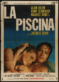 8b309 SWIMMING POOL Italian 1p 1969 Jacques Deray's La Piscine, Alain Delon, sexy Romy Schneider!