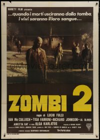 8b324 ZOMBIE Italian 1p 1979 Lucio Fulci's classic Zombi 2, great image of the walking dead!