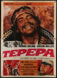 8b128 LONG LIVE THE REVOLUTION Italian 2p 1969 great c/u of smiling Tomas Milan & Orson Welles!