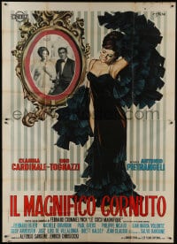 8b130 MAGNIFICENT CUCKOLD Italian 2p 1965 Symeoni art of sexy Claudia Cardinale in slinky dress!