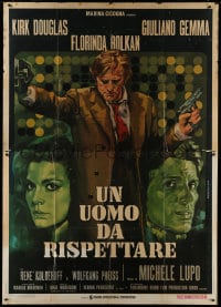 8b133 MAN TO RESPECT Italian 2p 1971 art of Kirk Douglas, Bolkan & Gemma by Piero Ermanno Iaia!