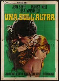 8b138 ONE ON TOP OF THE OTHER Italian 2p 1969 Lucio Fulci, art of sexy Mell & Martinelli, rare!