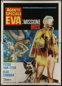 8b152 SEDUCTION BY THE SEA Italian 2p 1966 Sandro Symeoni art of sexy secret agent Elke Sommer!