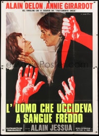 8b155 SHOCK TREATMENT Italian 2p 1973 cool Ciriello dayglo art of Alain Delon & Annie Girardo!