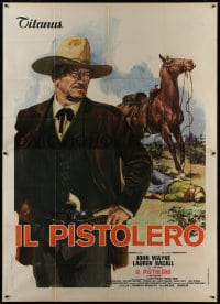 8b156 SHOOTIST Italian 2p 1976 different artwork of cowboy John Wayne & horse by Averardo Ciriello!