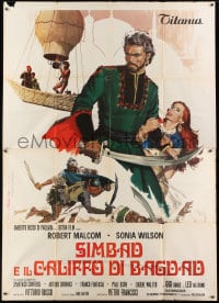 8b157 SINBAD & THE CALIPH OF BAGHDAD Italian 2p 1973 art of hero Robert Malcom & Sonia Wilson!