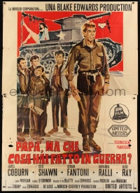 8b167 WHAT DID YOU DO IN THE WAR DADDY Italian 2p 1966 art of Coburn & cast by tank, Blake Edwards!