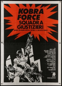 8b169 ZEBRA FORCE Italian 2p 1976 art of masked criminals with guns, all hell explodes!