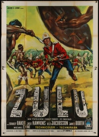 8b170 ZULU Italian 2p 1964 Stanley Baker & Michael Caine classic, different art by Mauro Colizzi