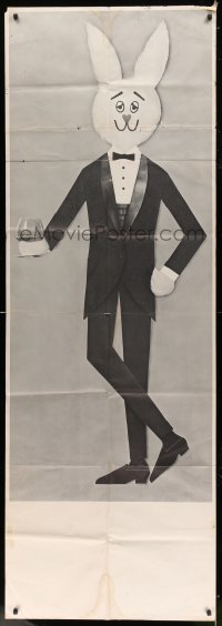 8b006 PLAYBOY 26x76 special 1960s full-length art of bunny man wearing tuxedo & holding drink!