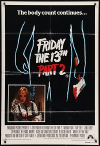8c725 FRIDAY THE 13th PART II Aust 1sh 1981 summer camp slasher horror sequel, the body count continues!