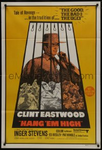 8c728 HANG 'EM HIGH Aust 1sh 1970 great art of Clint Eastwood in a classic tale of revenge!