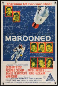 8c741 MAROONED Aust 1sh 1970 Gregory Peck & Gene Hackman, great different astronaut image!