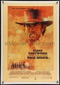 8c748 PALE RIDER Aust 1sh 1985 close-up artwork of cowboy Clint Eastwood by C. Michael Dudash!
