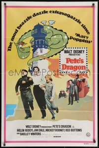8c750 PETE'S DRAGON Aust 1sh 1977 Walt Disney, colorful art of cast headshots & dragon by Paul Wenzel!