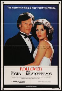 8c753 ROLLOVER Aust 1sh 1982 great close up of sexy Jane Fonda & Kris Kristofferson in tux!