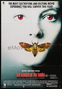 8c754 SILENCE OF THE LAMBS Aust 1sh 1991 great image of Jodie Foster with moth over mouth!