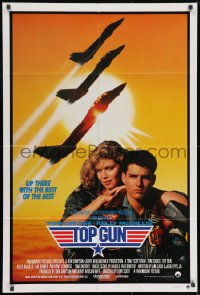 8c764 TOP GUN Aust 1sh 1986 great image of Tom Cruise & Kelly McGillis, Navy fighter jets!