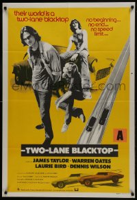 8c766 TWO-LANE BLACKTOP Aust 1sh 1971 James Taylor is the driver, Warren Oates is GTO, Laurie Bird