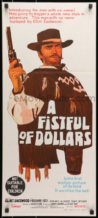 8c836 FISTFUL OF DOLLARS Aust daybill 1967 Clint Eastwood is the most dangerous man who ever lived!