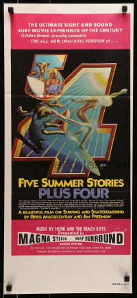 8c837 FIVE SUMMER STORIES PLUS FOUR Aust daybill 1976 really cool surfing artwork by Rick Griffin!