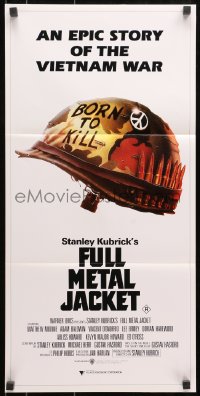 8c846 FULL METAL JACKET Aust daybill 1987 Stanley Kubrick Vietnam War movie, Philip Castle art!