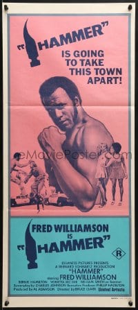 8c858 HAMMER Aust daybill 1972 toughest Fred Williamson is going to take this town apart!