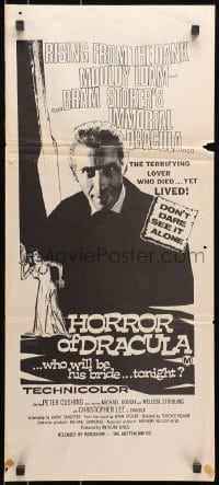 8c862 HORROR OF DRACULA Aust daybill 1972 Hammer, vampire Christopher Lee, Cushing, different!