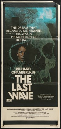 8c884 LAST WAVE Aust daybill 1977 Peter Weir cult classic, Richard Chamberlain in skull image!