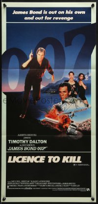 8c887 LICENCE TO KILL Aust daybill 1989 Timothy Dalton as James Bond, he's out for revenge!