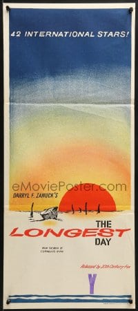 8c890 LONGEST DAY Aust daybill 1962 Zanuck's World War II D-Day movie with 42 international stars!