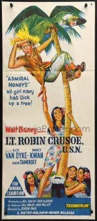 8c894 LT. ROBIN CRUSOE, U.S.N. Aust daybill 1966 Disney, Dick Van Dyke chased by island babes!