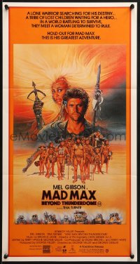8c895 MAD MAX BEYOND THUNDERDOME Aust daybill 1985 art of Gibson & Tina Turner by Richard Amsel!