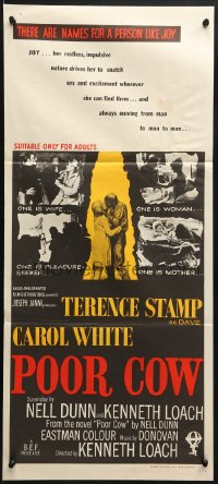 8c919 POOR COW Aust daybill 1967 1st Ken Loach, Terence Stamp, sexy Carol White!