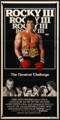 8c931 ROCKY III Aust daybill 1982 great image of boxer & director Stallone w/gloves & belt!