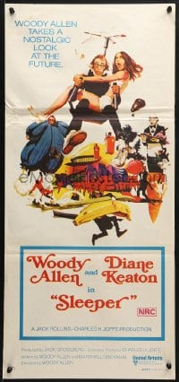 8c942 SLEEPER Aust daybill 1974 Woody Allen, Diane Keaton, wacky futuristic sci-fi comedy!