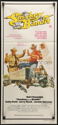 8c943 SMOKEY & THE BANDIT Aust daybill 1977 Burt Reynolds, Sally Field & Jackie Gleason by Solie!