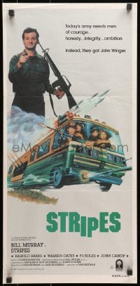 8c957 STRIPES Aust daybill 1981 Ivan Reitman, Bill Murray, wacky combat RV art by Jack Thurston!