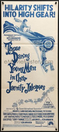 8c971 THOSE DARING YOUNG MEN IN THEIR JAUNTY JALOPIES 2nd printing Aust daybill 1969 car racing art!