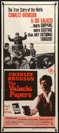 8c981 VALACHI PAPERS Aust daybill 1973 directed by Terence Young, Charles Bronson in the mob!