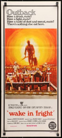 8c985 WAKE IN FRIGHT Aust daybill 1971 Ted Kotcheff Australian Outback creepy cult classic!