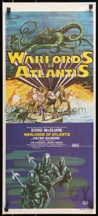 8c988 WARLORDS OF ATLANTIS Aust daybill 1978 really cool different fantasy artwork with monsters!