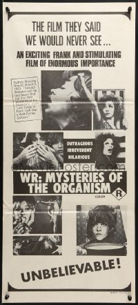 8c996 WR - THE MYSTERIES OF THE ORGANISM Aust daybill 1971 Dusan Makavejev's Misterije organizma!