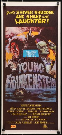 8c997 YOUNG FRANKENSTEIN Aust daybill 1975 Mel Brooks, art of Gene Wilder, Boyle & Feldman!