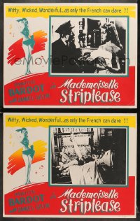 8c020 MADEMOISELLE STRIPTEASE 2 Canadian LCs 1957 different images of sexiest Brigitte Bardot!