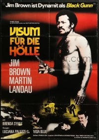 8c551 BLACK GUNN German 1973 Jim Brown is dynamite, Martin Landau, Brenda Sykes, different!